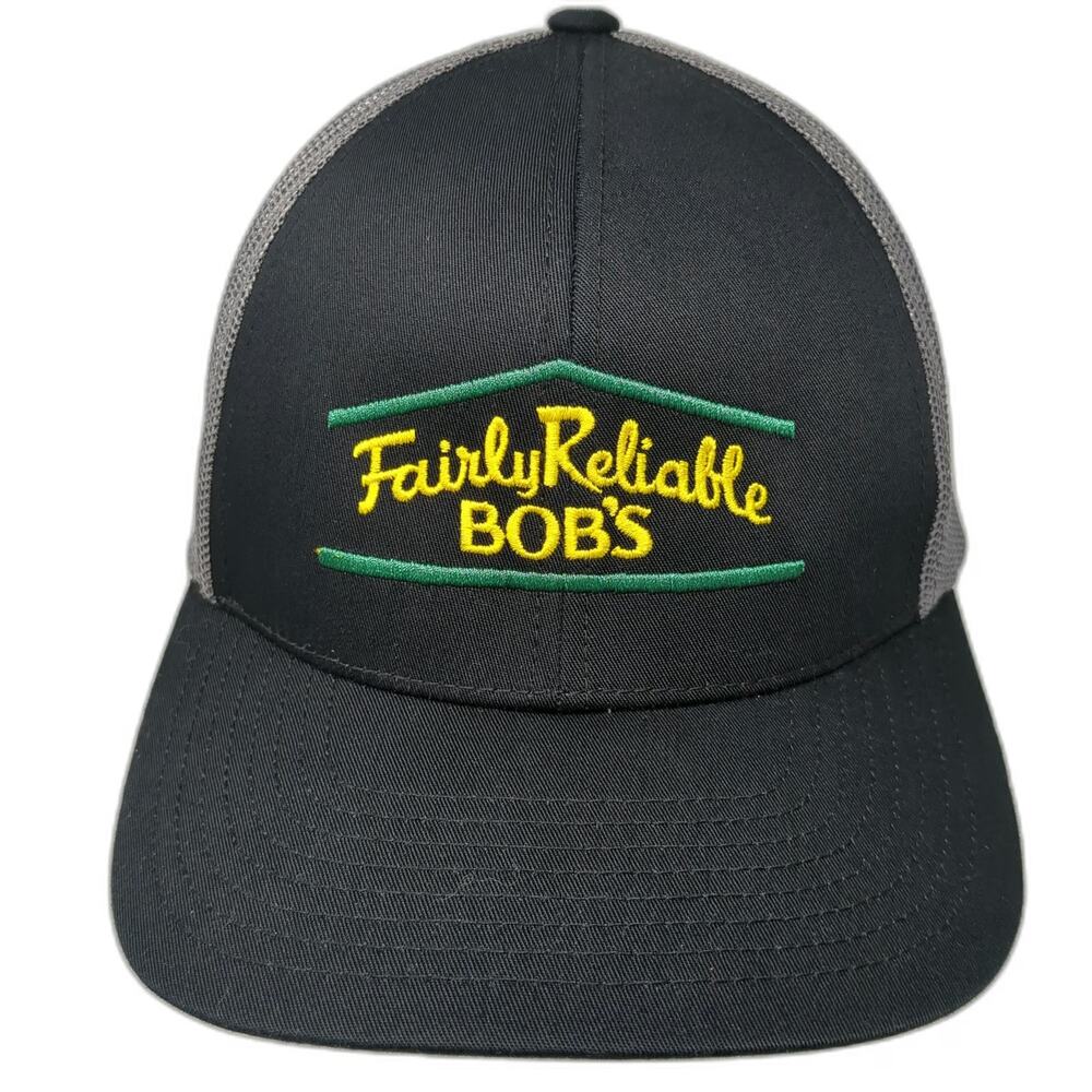 Pacific Headwear Trucker Hat Black One Size Mesh Back Snapback Embroidered Logo